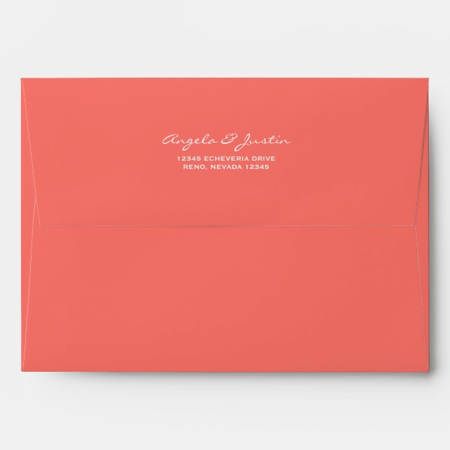 Solid Live Coral Colour Envelope (Back (Top Flap))