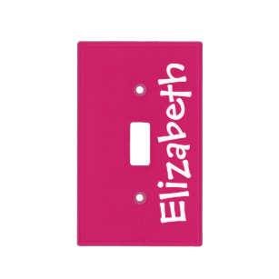 Solid Magenta Pink Colour with Custom Name Light Switch Cover