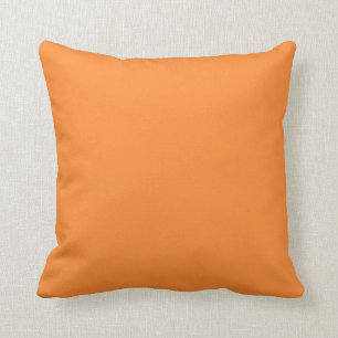 solid mango orange colour throw pillow