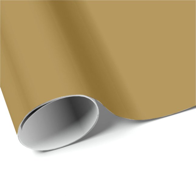 Solid Matte Medium Gold Wrapping Paper (Roll Corner)