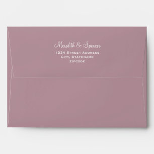 Solid Mauve Purple Wedding 5x7 Envelope