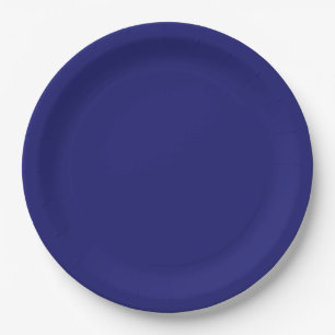 Solid Midnight Blue Colour Minimalist Plain Paper Plate