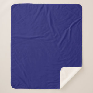Solid Midnight Blue Colour Minimalist Plain Sherpa Blanket