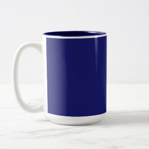 Solid Midnight Blue Colour Minimalist Plain Two-Tone Coffee Mug