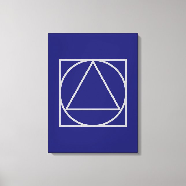 Solid Midnight Blue Square Circle Triangle Shapes Canvas Print (Front)