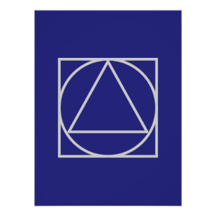 Solid Midnight Blue Square Circle Triangle Shapes Photo Print