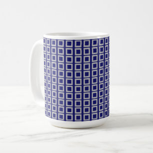Solid Midnight Blue Square Shapes Coffee Mug