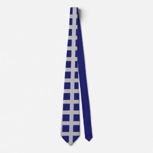 Solid Midnight Blue Square Shapes Tie