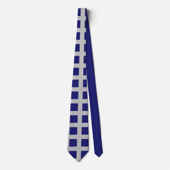 Solid Midnight Blue Square Shapes Tie (Front)