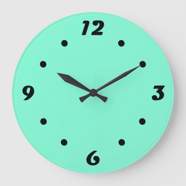 Solid, mint, green large clock (Front)