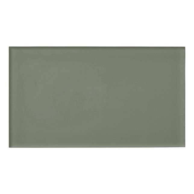 Solid Moss Green Rectangle Name Tag (Front)