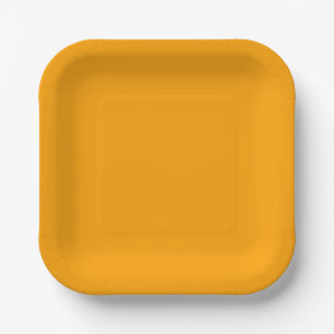 Solid mustard yellow colour paper plate