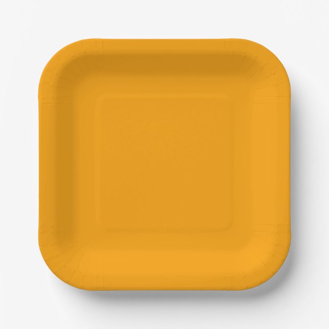 Solid mustard yellow colour paper plate (Front)