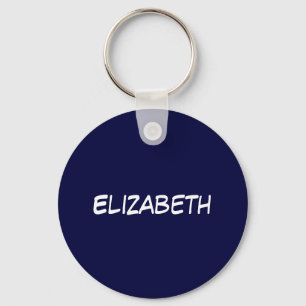 Solid Navy Blue Blue Background, Name Monogram Keychain