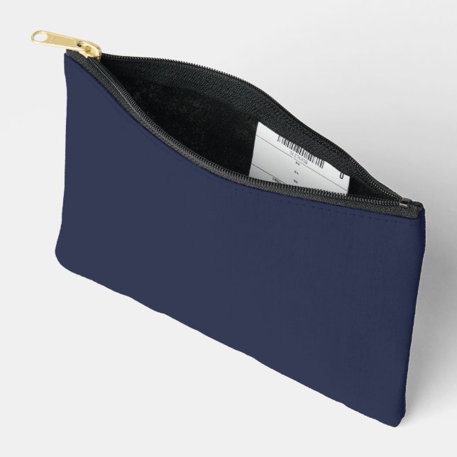 Solid Navy Blue Cut Sew Small Accessory Pouch (Open)