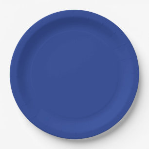 Solid navy blue paper plate