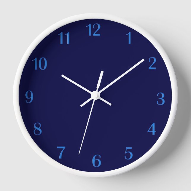 Solid Navy Blue Wall Clock (Front)