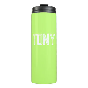 Solid Neon Apple Green Custom Name Monogram Thermal Tumbler
