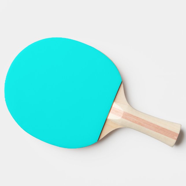 Solid neon bright aqua ping pong paddle (Side)