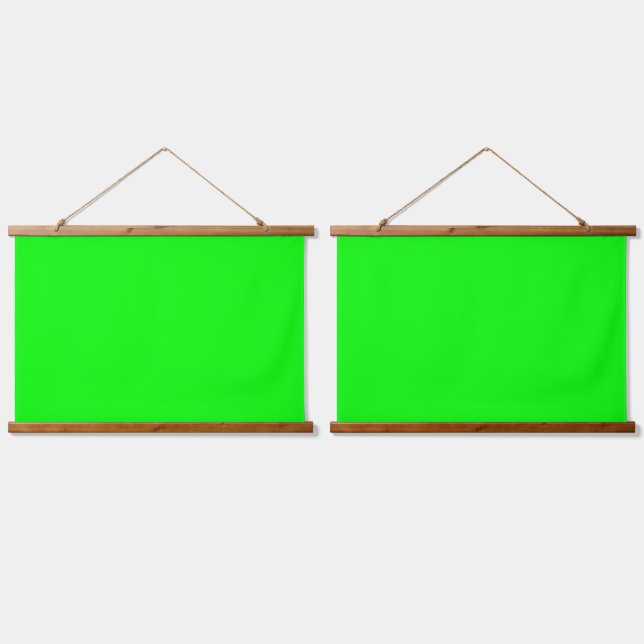 Solid neon green screen chroma key background two hanging tapestry (Double)