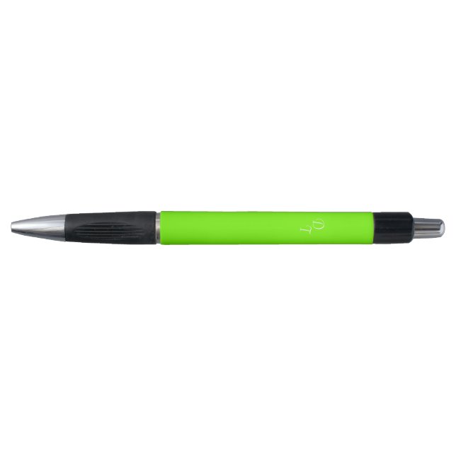 solid  neon  green  - your monograms   pen (Front)