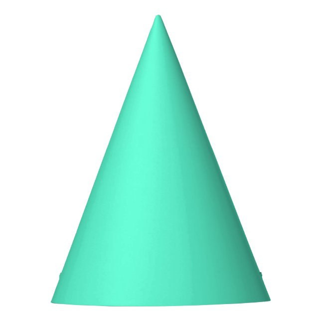 Solid neon mint cyan green party hat (Front)