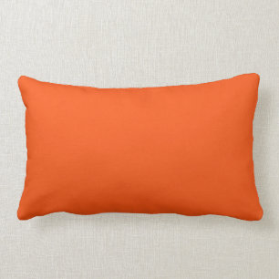 Solid neon orange lumbar pillow