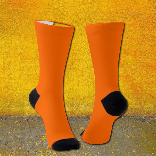 Solid Neon Orange Socks – Customizable  (Creator Uploaded)