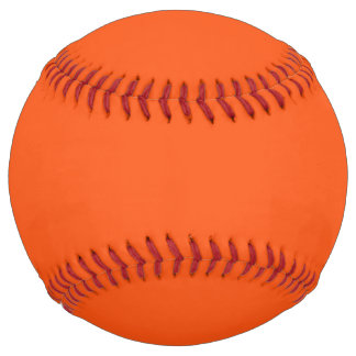 Solid neon orange softball