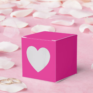 solid neon pink  favor box