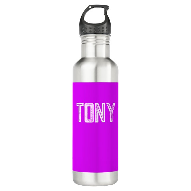 Solid Neon Purple Custom Name Monogram 710 Ml Water Bottle (Front)