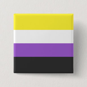 Solid Non-Binary Pride Flag 2 Inch Square Button
