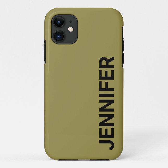 Solid Offbeat Green Custom Name Case-Mate iPhone Case (Back)
