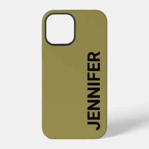 Solid Offbeat Green Custom Name iPhone 12 Case