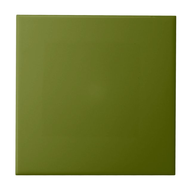 Solid Olive Green Ceramic Tile (Front)