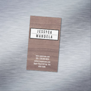 Solid on Hazel Wood Magnetic Business Card
