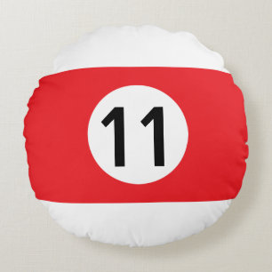 Solid or Stripe Billiard Ball - 100% Editable Round Pillow