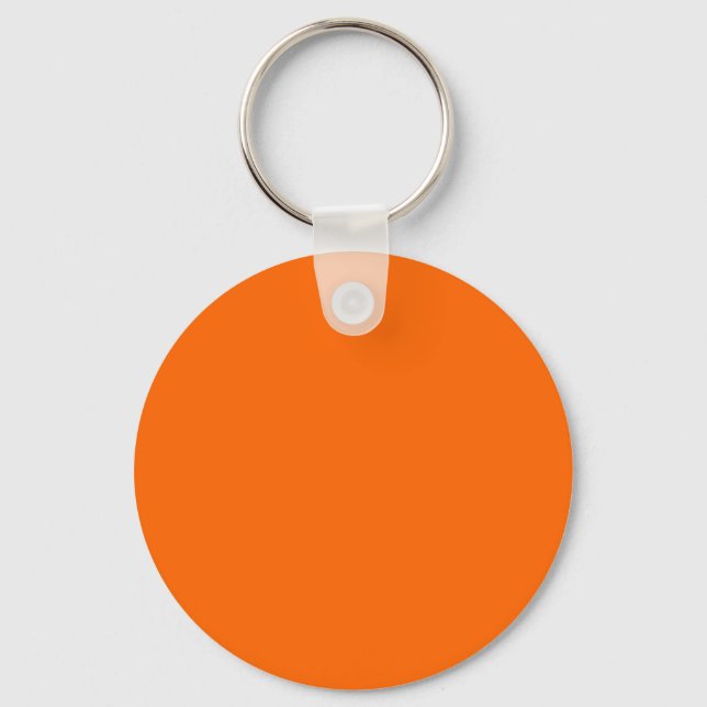 Solid Orange Background Colour FF6600 Keychain (Front)