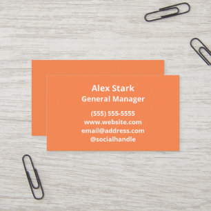 Solid Orange Business Cards