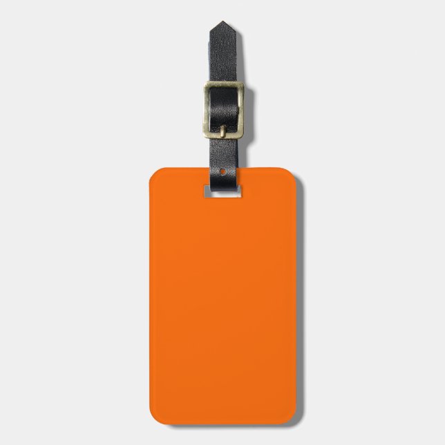 Solid Orange Luggage Tag (Front Vertical)