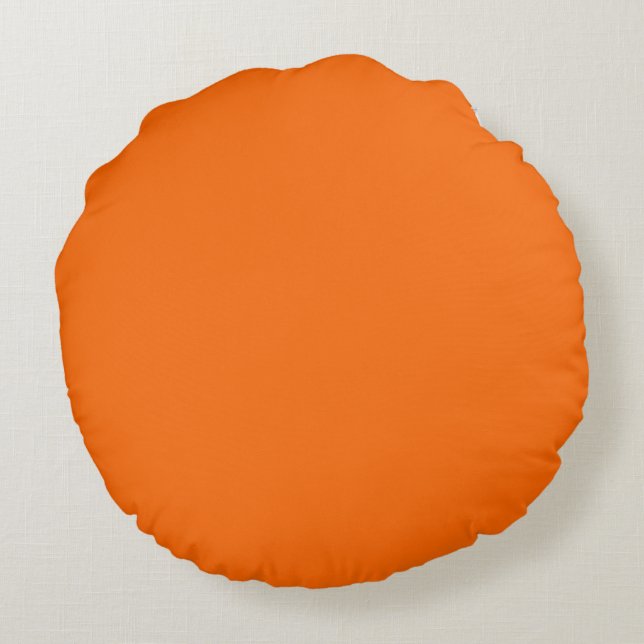 Solid Orange Round Pillow (Back)