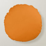 Solid Orange Round Pillow<br><div class="desc">A warm orange colour with an empty text template in three lines. Click personalize to add short words or names, or buy it as it is, as a matching solid colour. If you want the word to be in the middle, please leave the first line empty, then write the word....</div>