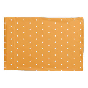 Solid Orange with White Dots Standard Size Pillowcase