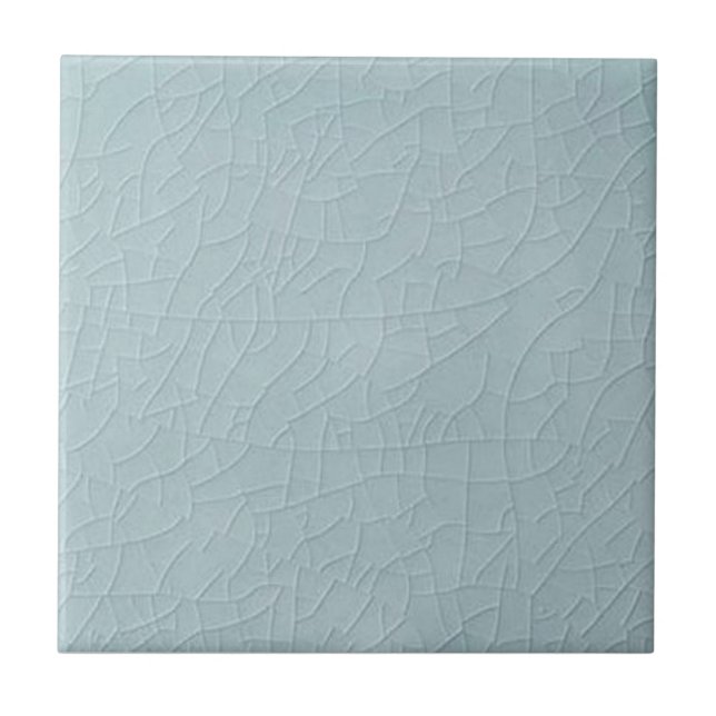 Solid Pale Blue Faux Crackle Finish Antique Repro Tile (Front)