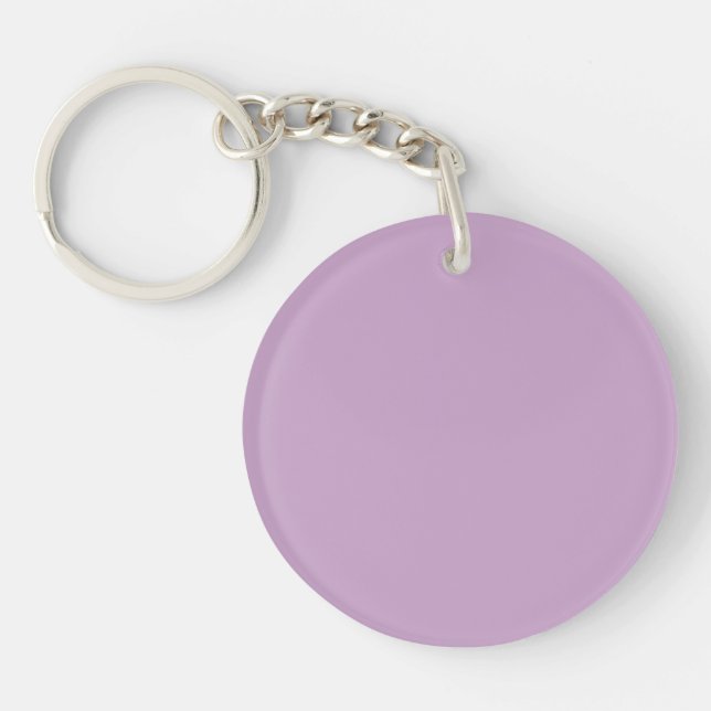 Solid Pastel Lilac Round Acrylic Keychain (Devant)