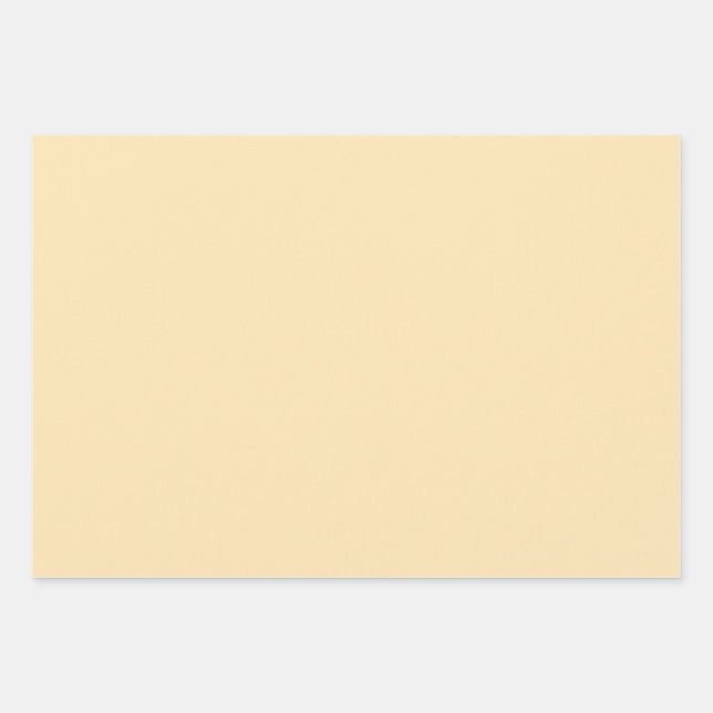 Solid Pastel Warm Yellow  Wrapping Paper Sheet (Front)
