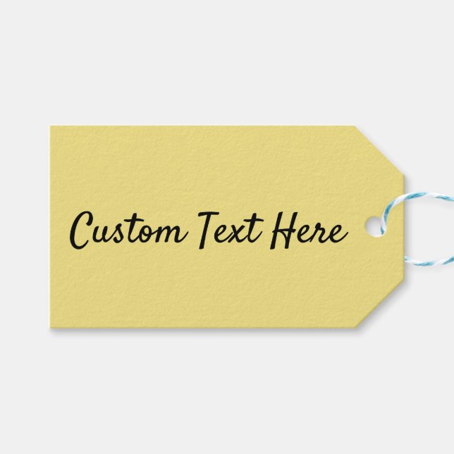 Solid Pastel Yellow Modern Gift Tags (Front (Horizontal))