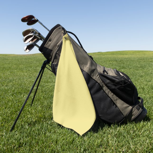 Solid Pastel Yellow Modern Golf Towel (Green)