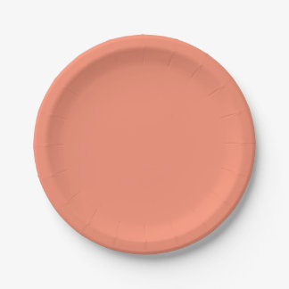 Solid peach paper plate