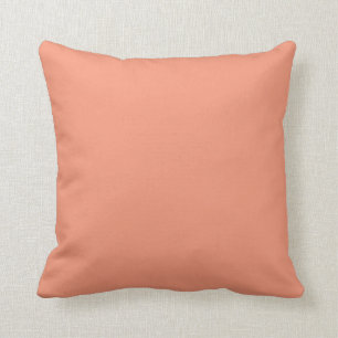 Solid Peach Pop of Colour Throw Pillow
